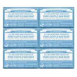 Dr. Bronner’s - Pure-Castile Bar Soap (Baby Unscented, 140g, 6-Pack) -Made with Organic Oils, For Face, Body & Hair, Gentle for Sensitive Skin & Babies, No Added Fragrance,Biodegradable,Vegan,Non-GMO