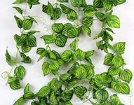 RayLineDo® Pack of 5PCS 7.87ft Artificial ivy Green Vine Leaf Garland Plants Fake Foliage Flowers Decoration