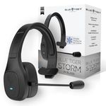 Blue Tiger Storm in Black - Wireless Bluetooth Professional Trucker Headset with Microphone, Cooling Gel Ear Cushion – Fastest Charge, Noise Cancelling, Clear Sound, Bluetooth 5.0