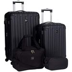 Travelers Club Luggage 28 Inch Travel Tote, Black, 4 PC Set