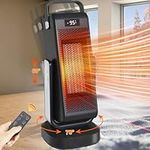 Space Heater Indoor 2024 New, Portable Heater with 60°Up/Down Adjust 70°Oscillat, 2000W Electric PTC Heater With 4 Modes 12H Timer Remote Control Over Heat Or Tip-over Protection for Home Office