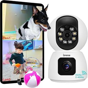 Dual Lens 2K 3MP Pet Camera with App, Security Camera, Home Baby Camera Monitor, Motion/Human Detection, 2 Way Audio, Colour Night Vision, PTZ 360°,Indoor Camera, (Works with 2.4GHz & 5GHz Connection)