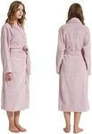 Luxury bathrobes【1 piece】Five star hotel All Cotton Bathrobe, 100% Combed Cotton towel material for male and female couples,Spa Robe/Sleepwear (shawl collar/Pink Purple)