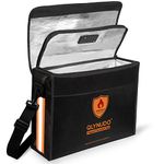 Waterproof Fireproof Document Bag with Lock - Important Document Holder, 17 x 12 x 5.5" Large Fireproof Box for Documents, Black, 17 x 5.5 x 12 inches