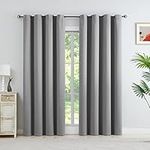 WEST LAKE Blackout Curtain for Bedroom 2 Panels Triple Weave Thermal insulated Drape Noise Reducing Grommets Top Blackout Window Curtain for Living Room, Grey, 46 "W x 72 "L