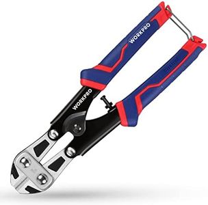 WORKPRO Mini Bolt Cutter 8-inch, Spring Loaded Wire Cutters Heavy Duty with Soft Anti-slip Handle, Small Bolt Cutter, Wire Cable Cutter, Spring Snips Clippers (Upgrade Grip)