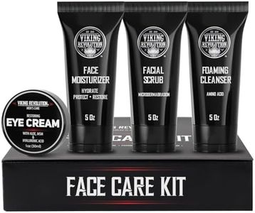 Viking Revolution - Kit Cuidado de la Piel Hombres - Skin Care Hombre - Regalo Hombre - Incluye Crema Hidratante, Exfoliante Facial, Espuma Limpiadora (142g) y Crema para los Ojos (29g)