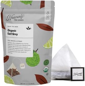 Heavenly Tea Leaves Organic Earl Grey, Bulk Compostable Black Tea Sachet (50 Pyramid Tea Bags) - 100% Plastic Free, Premium Quality Whole Tea Leaves in a Convenient Tea Bag