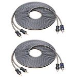 RECOIL RCI217-2 99.99% Oxygen Free Copper 17ft 2-Channel RCA Audio Cable Twisted Pair with Noise Reduction 2 Pack