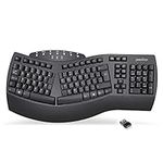 perixx PERIBOARD-612 Wireless Ergonomic Split Keyboard with Dual Mode 2.4G and Bluetooth Features, Compatible with Windows 10 and Mac OS X System, Black, UK Layout