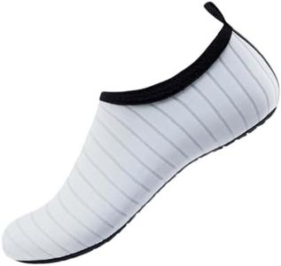 Shebsheb Aqua Water Socks For Women Men Kids, Barefoot Non Slip And Quick-dry Beach Sports Water Shoes For Swimming Snorkeling Surfing Kayaking Beach Walking Yoga gym, White, 40/41 EU