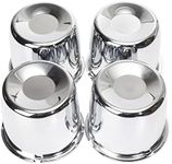 4pcs Push Through Wheel Center Caps, 4.3inch Chrome Silver Truck Trailer Wheels Hub Caps