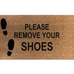 ARTISAN KISS 70cm x 40cm PLEASE REMOVE YOUR SHOES Printed Internal Coir Mat, Door Mat Stencilled