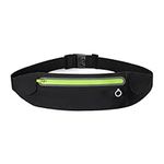 MATEPROX slim running belt waist pack bag, hand free cell phone holder waist pouch fanny pack for jogging hiking, adjustable waterproof runner belt for women men, Black, One Size, Slim&lithtweight