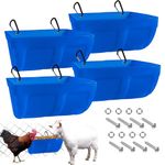 WINUSD 4 Pack 4.5 Quart Chicken Feeder, Hanging Feed Trough with Clips, Chicken Water Dispenser, Hanging Chicken Drinker for Goat Duck Dog Sheeple Piglets Goose, Poultry Feeder for Livestock