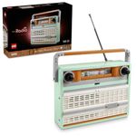 LEGO Icons Retro Radio, Birthday Gift for Adult Fans of Vintage Transistors, Home and Office Music Decor, Sound Effects and Compartment for Smartphone Integration 10334