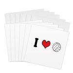 3dRose Greeting Cards, I Love Volleyball. Volleyball Player, Set of 6 (gc_159653_1)