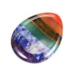 CrystalTears Chakra Worry Stone for Anxiety Healing Crystal Thumb Worry Stones Pocket Palm Stones Stress Relief Reiki Healing Meditation