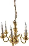 Melody Jane Dollhouse Elite 6 Arm Brass Chandelier Candle Bulbs 12V Electric