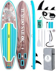 Tuxedo Sailor 11' Inflatable Stand Up Paddle Board with SUP Accessories, Anti-Slip EVA Deck and Large Fin, Paddle Boards for Adults & Youth of All Skill Levels