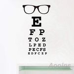 Gadgets Wrap Glasses Eye Chart Letters Art Wall Decal Eyewear Specs Frames Vinyl Sticker Eye Doctor