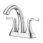 Pfister Rancho Polished Chrome Bathroom Faucet, 2-Handle 4-inch Centerset Bathroom Vanity Faucet with Push and Seal Bathroom Sink Drain, Transitional Bathroom Décor, 1 or 3 Hole Bathroom Sink Faucet