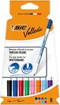 BIC Velleda 1721 Whiteboard Pens Fine Bullet Nib - Assorted Colours, Pack of 8 Markers