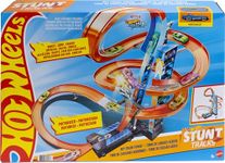 Hot Wheels Sky Crash Tower Track Set, 2.5+ ft / 83 cm High with Motorized Booster, Orange Track & 1 Hot Wheels Vehicle, Race Multiple Cars, Gift for Kids 5 to 10 Years Old & Up, Multi