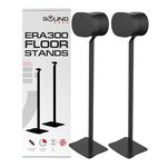 Sound Bass ERA300 Floor Stand, Premium Metal Design, Twin Pack (2pcs), Black, Compatible with Sonos ERA 300, Accessories Included, Cable Management, Designed in The UK, Double, Pair