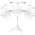 Neewer Triple Reflector Holder for Photography Stand, 42.5"/108cm Telescopic Tri Reflector Mount Extendable Boom Arm Crossbar, 180° Tilt for Collapsible Reflector Stand Outdoor Portrait, ST-RF3