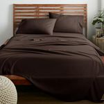 American Home Collection Twin XL Sheet Set - 3 Pieces Extra Soft Bedding Sheets & Pillowcases Set - Breathable, Wrinkle, Fade, and Stain Resistant - College Dorm Sheets Twin XL Set, Brown
