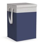 LAXIS® 75L Laundry Bag for Clothes with Lid, Large Dirty Clothes Laundry Basket & Cloth Storage Bin, Used Clothes Organizer, Multipurpose Laundry Basket for Bedroom & Bathroom - Blue