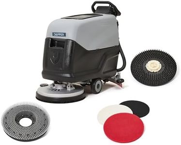 Battery Powered Walk-Behind Floor Scrubber Polisher Machine, 20" Cleaning Path, 14.5/17 Gal Tanks, Brush Speed 200RPM, 4Hr Runtime, Includes 2 Brushes & 3 Scouring Pads – 2-Year Warranty