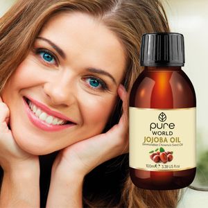 Pure World 100% Natural Jojoba Oil 100ml – Cold Pressed for Skin, Hair, Nails