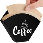 Yalikop Coffee Filter Holder Vintage Filter Storage Container Wall-mount Coffee Filter Storage Farmhouse Style Coffee Paper Cone, Black