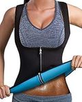 Women Sauna Sweat Vest Neoprene Slimming Tank Top with Zipper Weight Loss Belly Shaper Shapewear