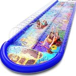 Undersea Water Dual Slip and Slide - 18 Ft X 5 Ft Slip N Slide and Sprinkler Splash Pad, Water Slide with Body Boards