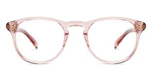 John Jacobs | Pink Transparent Full Rim Round Shape Blue Cut & Antiglare Zero Power Computer Eyeglasses For Women | Medium | JJ E11515