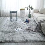 HI-Homes Silver Mint 3X5 Feet Shaded Silk Touch Shaggy Carpet for Living Room Rectangular; Area Rug for Bedroom Floor