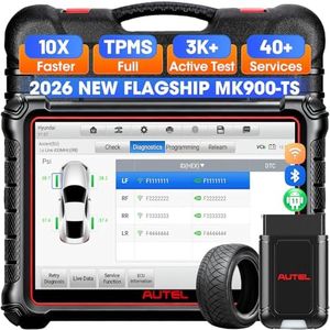 Autel MaxiCOM MK900TS, Autel Bi-Directional Scan Tool, Full TPMS Services, Program, Relearn, Trigger, 42 Hot Services, All System Diagnostic Scan Tool for All Vehicles, FCA AutoAuth, DoIP, CAN-FD