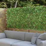PATIO Paradise 15" x 48" Faux Ivy Privacy Fence Screen with Expand Retractable Panel-Artificial Leaf Vine Hedge Outdoor Decor-Garden Backyard Decoration Panels Fence Cover