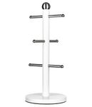 Novel Solutions Stainless Steel Matt White Coated 6 Cups Mug Tree Kitchen Storage Rack