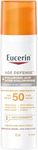 Eucerin Sun Age Defense Face Sunscreen SPF 50, Facial Sunscreen with Hyaluronic Acid and Antioxidants, Body SPF 50 Lotion with UVA-UVB Sun Protection, For Sensitive & Aging Skin, Reduce the look of fine line & wrinkles*, Fragrance Free & Non Greasy, 75mL pump