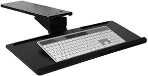 Mount-It! Under Desk Keyboard Tray and Mouse Platform, Ergonomic Computer Keyboard Drawer with Gel Wrist Pad, 17 inch Space Saving Track, Black (MI-7138)