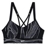 Reebok Women's 72% PA/28% EL-Interlock-hydrophilic Finish/Print-Screen-Acid Wire Free Classic T Shirt Workout Bra (H51700_Black_XS)