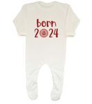 Shopagift Born 2024 Baby Sleepsuit Romper Chinese New Year Baby Boys Girls White