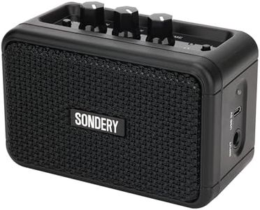 Sondery Mini Guitar Amp for Electric Guitars 5W Two Speakers Rechargeable Portable Pratice Small Amplifier with Overdrive/Clean Effects and Bluetooth