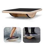 Wooden Rocker Board Yoga Balance Board Anti-Skid Roller Exercise Training Board (Large)