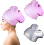 Swim Cap Long Hair 2 Pack Swimming Cap for Women Silicone Swim Caps Keep Hair Dry Waterproof Comfortable Flexible Durable Bathing Cap Tear-Proof Design Large Adult Women Swimming Caps 10+ Years Girls