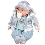 18" Soft Bodied New Born Boy Baby Doll Toy with Dummy and Crying Talking Baby Sounds